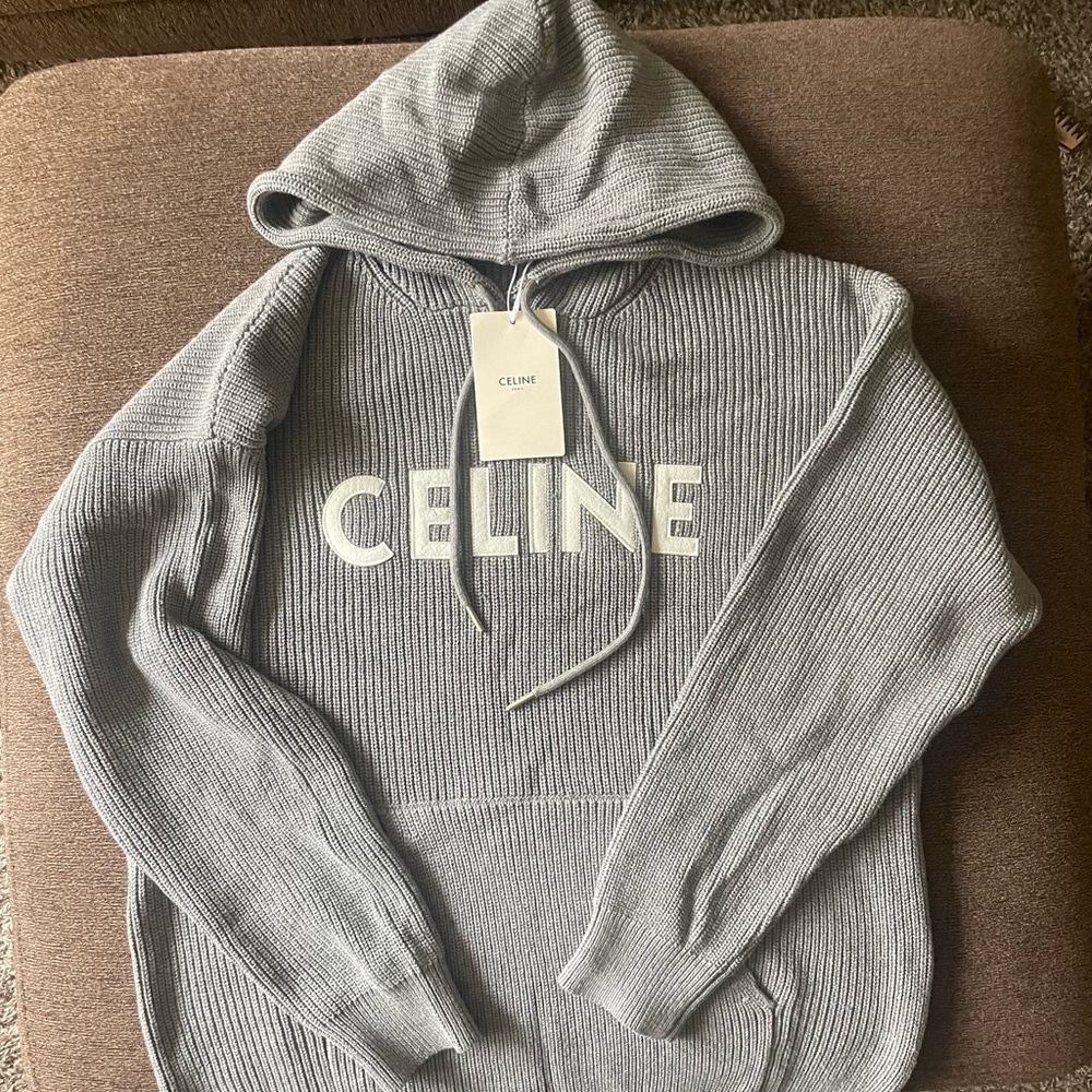CELINE HOODED SWEATER IN RIBBED L Unisex